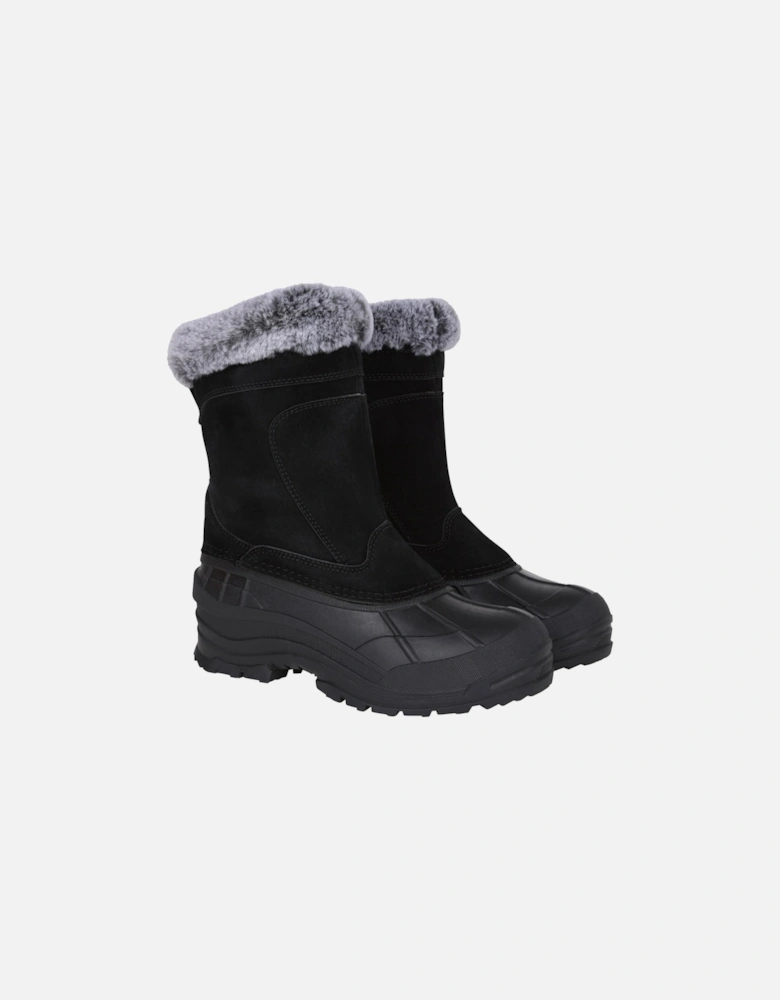 Womens/Ladies Snowdrift Suede Faux Fur Lined Snow Boots