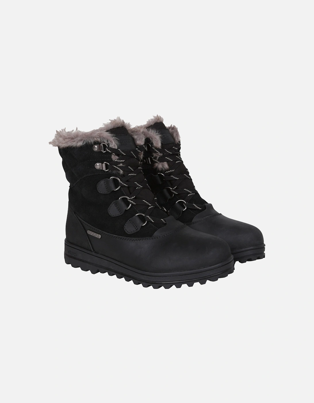 Mountain Warehouse Women's Mountain Warehouse Womens/Ladies Vostock Leather Waterproof Thermal Snow Boots - Black
