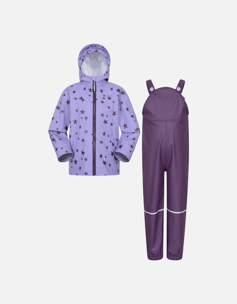 Childrens/Kids Raindrop Dinosaur Waterproof Jacket And Trousers Set