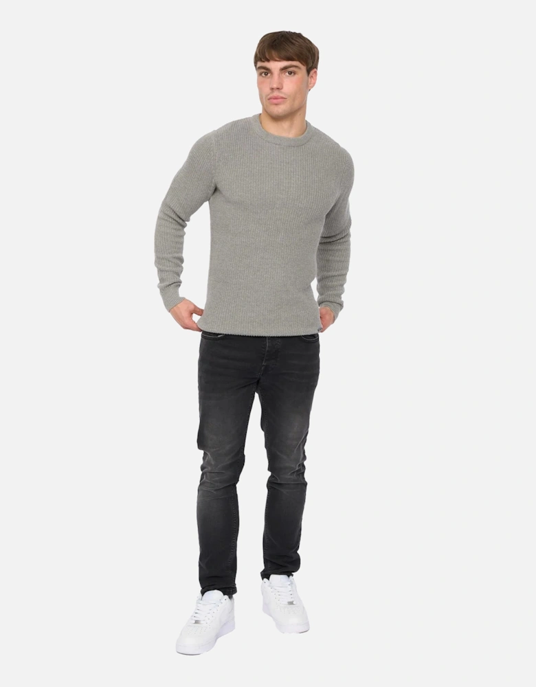 Mens Jampster Knitted Crew Neck Sweatshirt