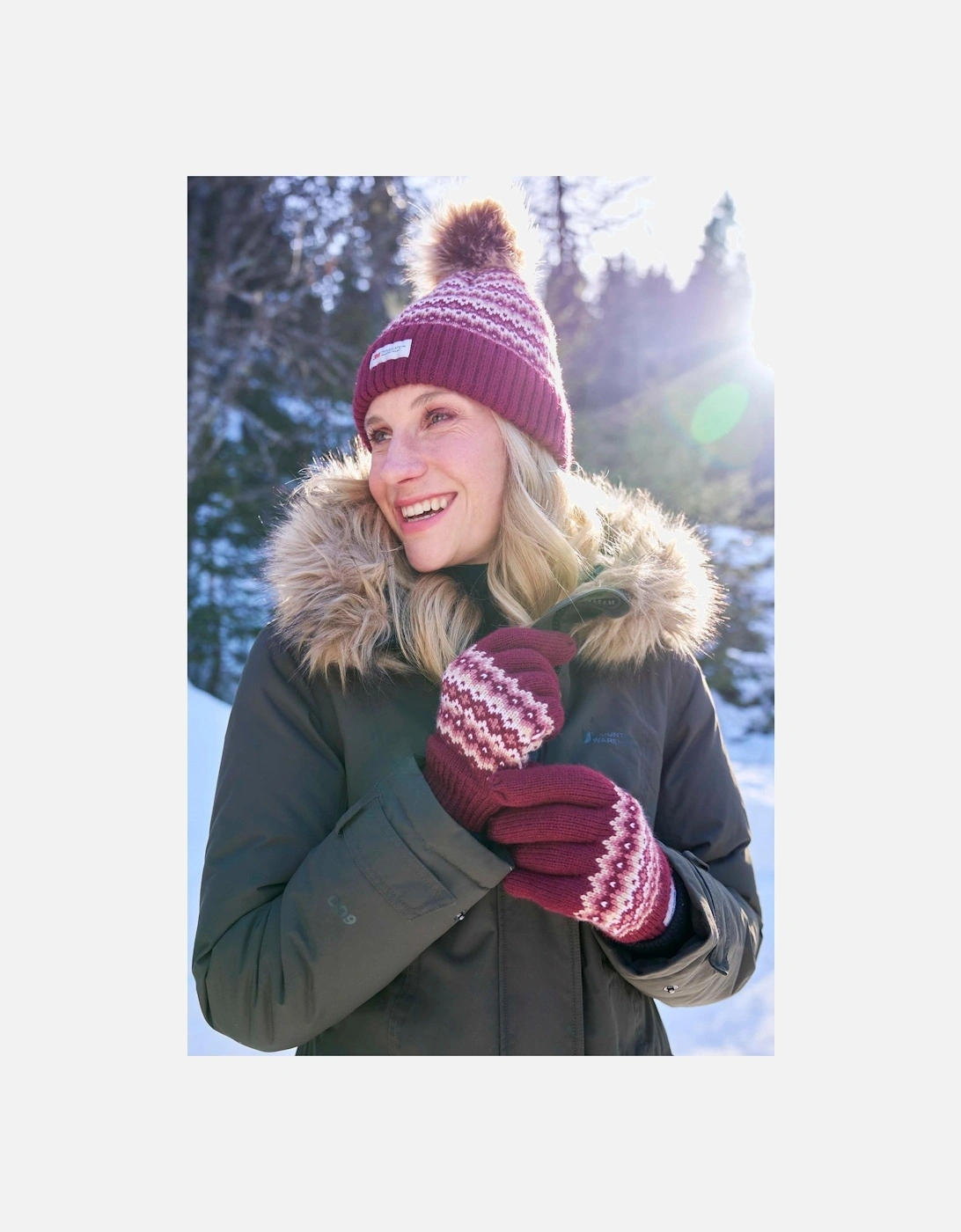 Womens/Ladies Thinsulate Fair Isle Gloves, 2 of 1