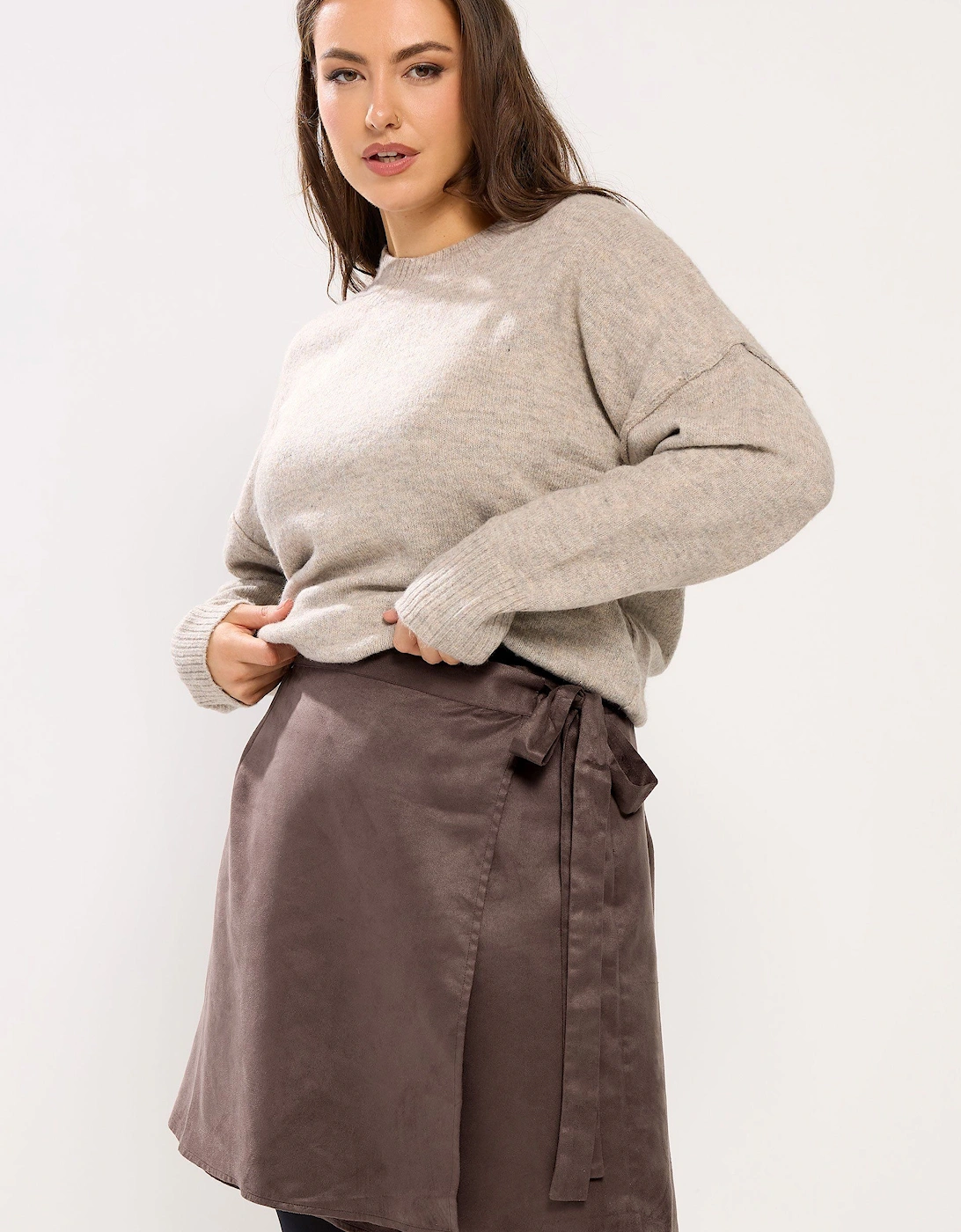 Faux Suede Wrap Mini Skirt, 2 of 1