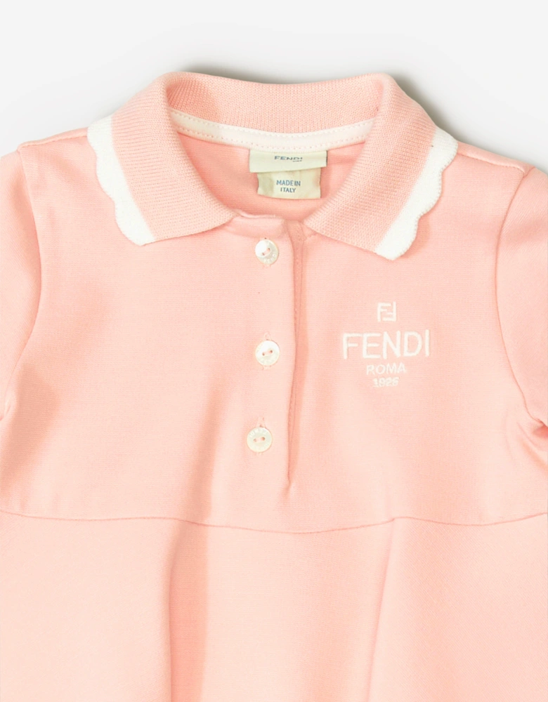 Baby Girls Logo Polo Dress in Pink