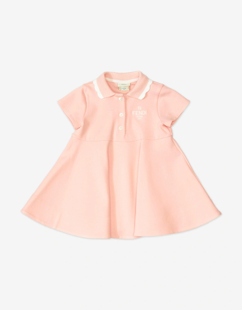 Baby Girls Logo Polo Dress in Pink