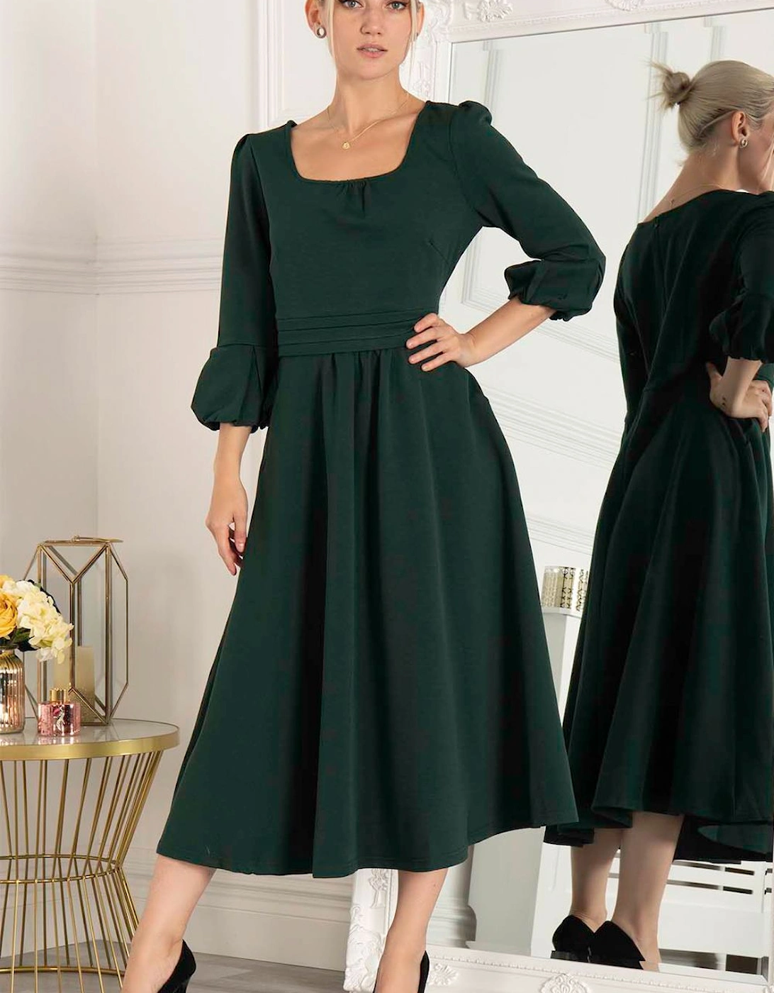 Bell Sleeve Flare Midi Dress, 2 of 1