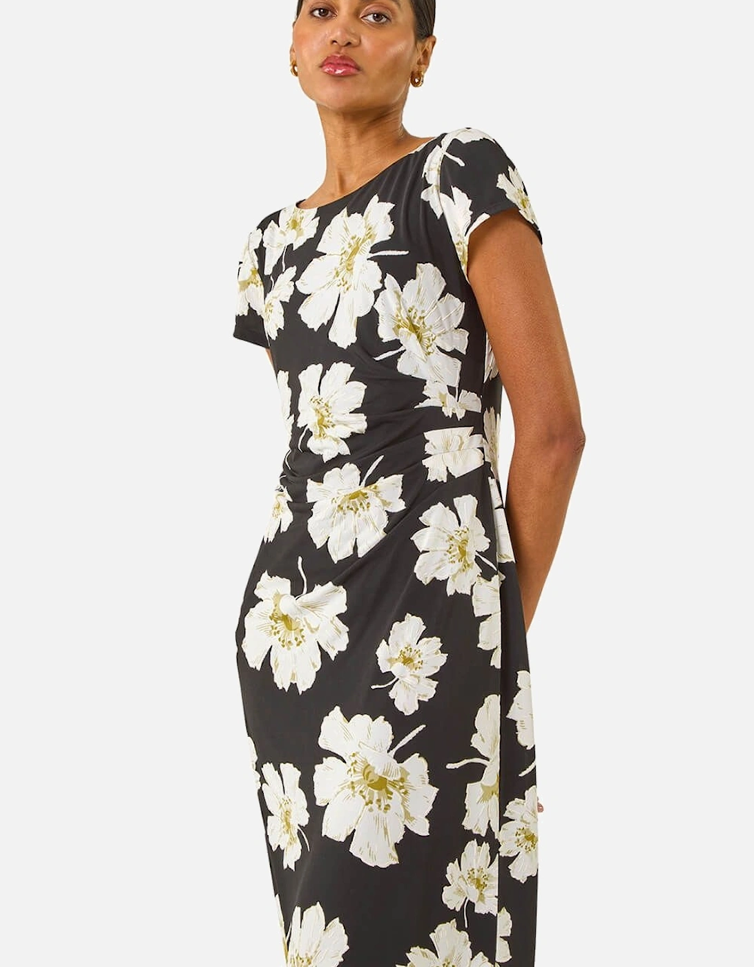 Floral Gathered Shift Dress, 2 of 1