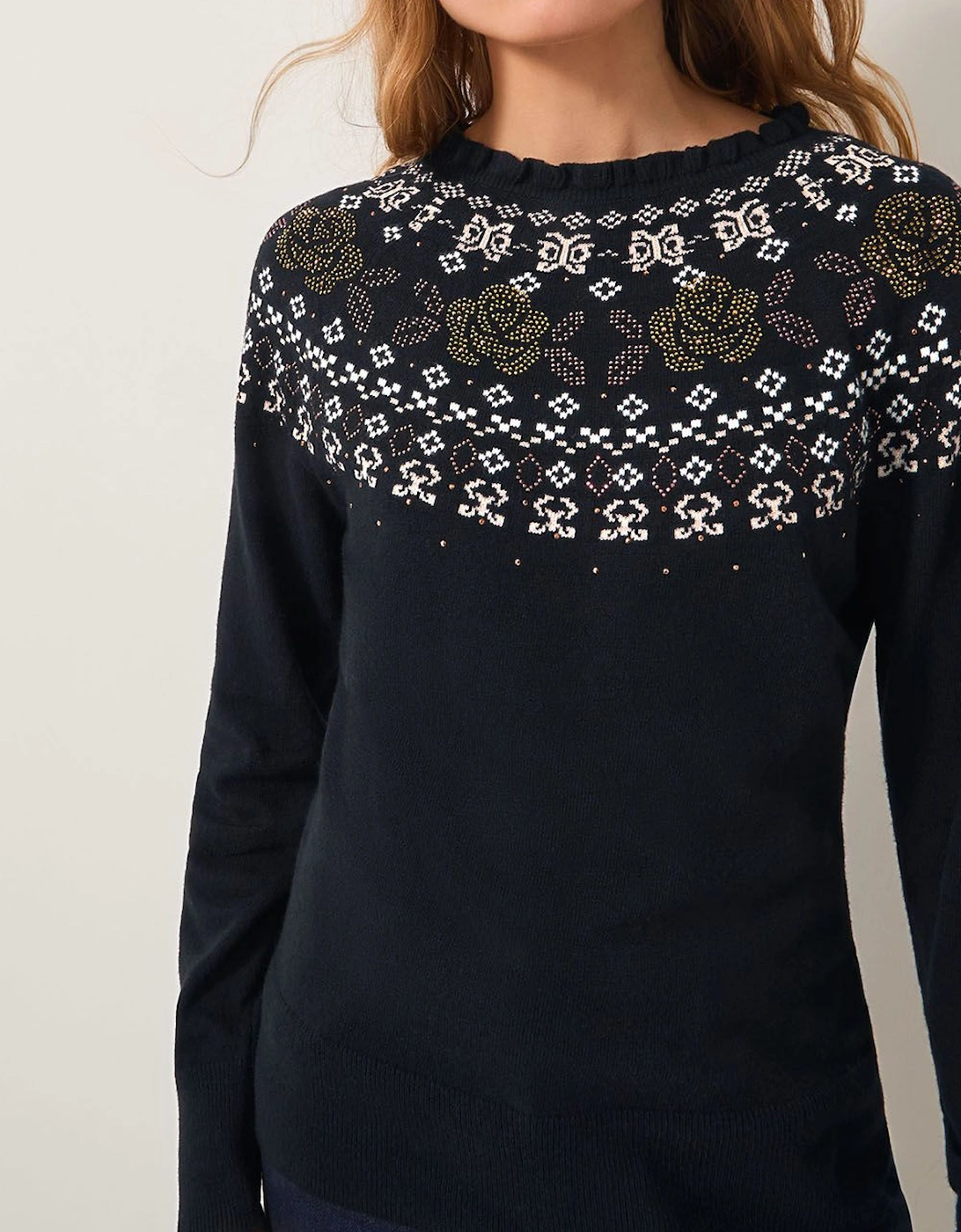 Fia Hotfix Fair Isle Jumper Black, 2 of 1