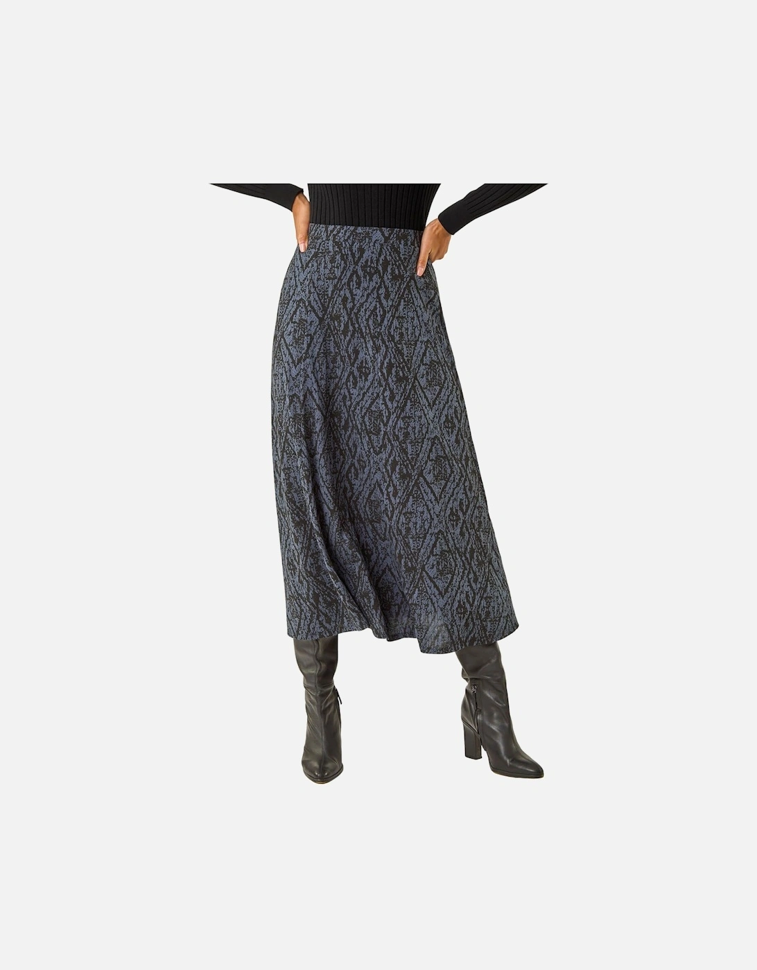 Abstract Diamond Print Midi Skirt, 2 of 1