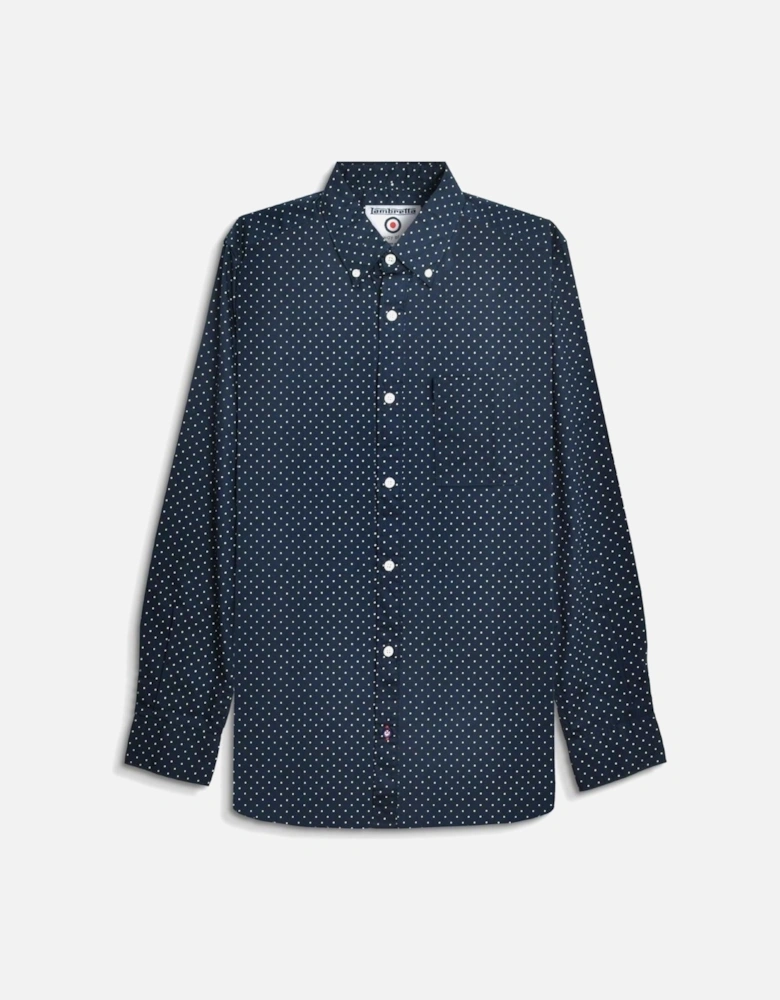 Mens Pindot Smart Long Sleeve Shirt
