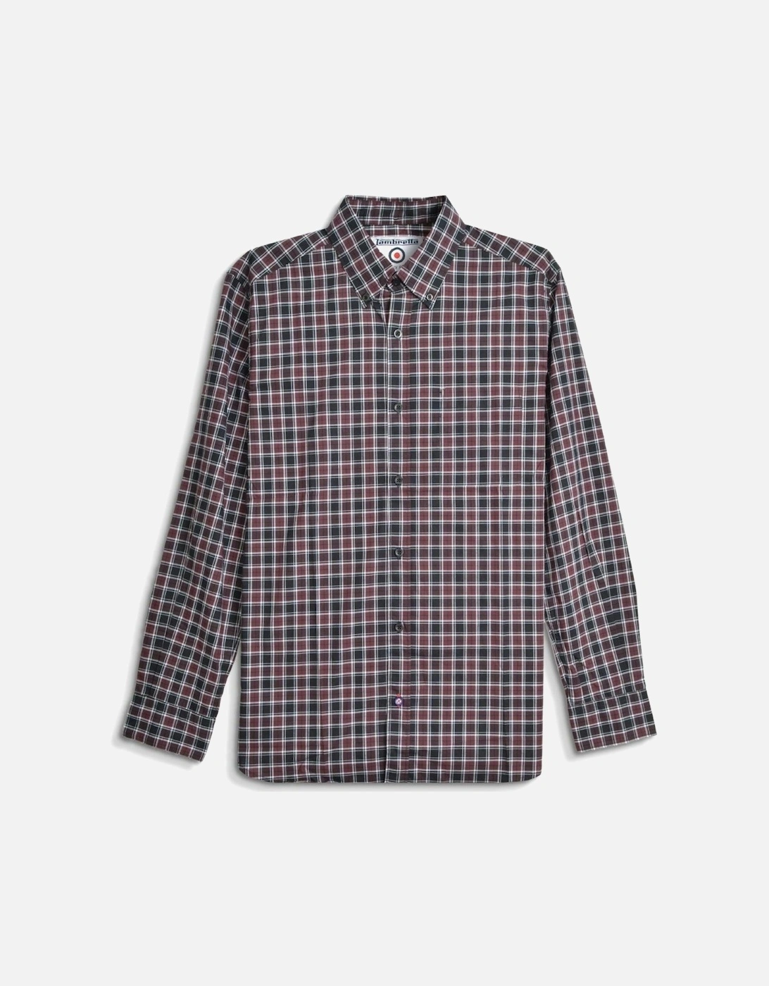 Mens Checked Button Down Collar Long Sleeve Shirt, 2 of 1