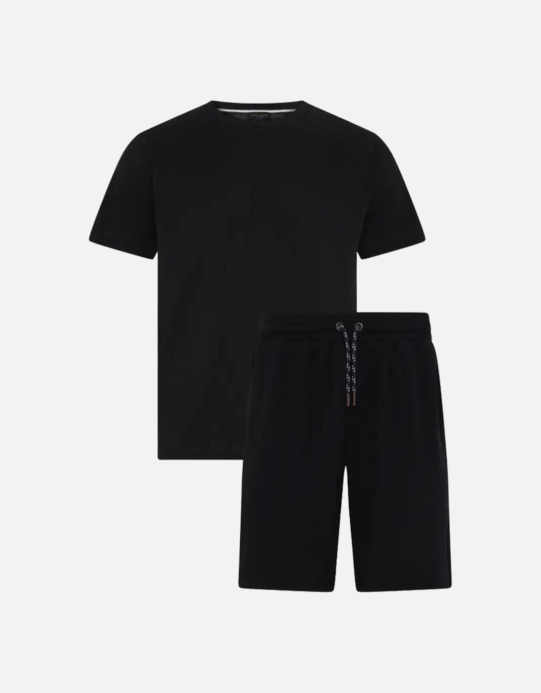 Ted Baker Men's Waffle T-Shirt & Shorts Lounge Set, Black - Size: 33/32/32