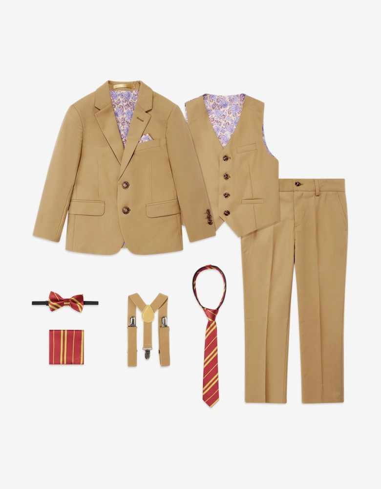 Boys 7 Piece Suit Set in Beige