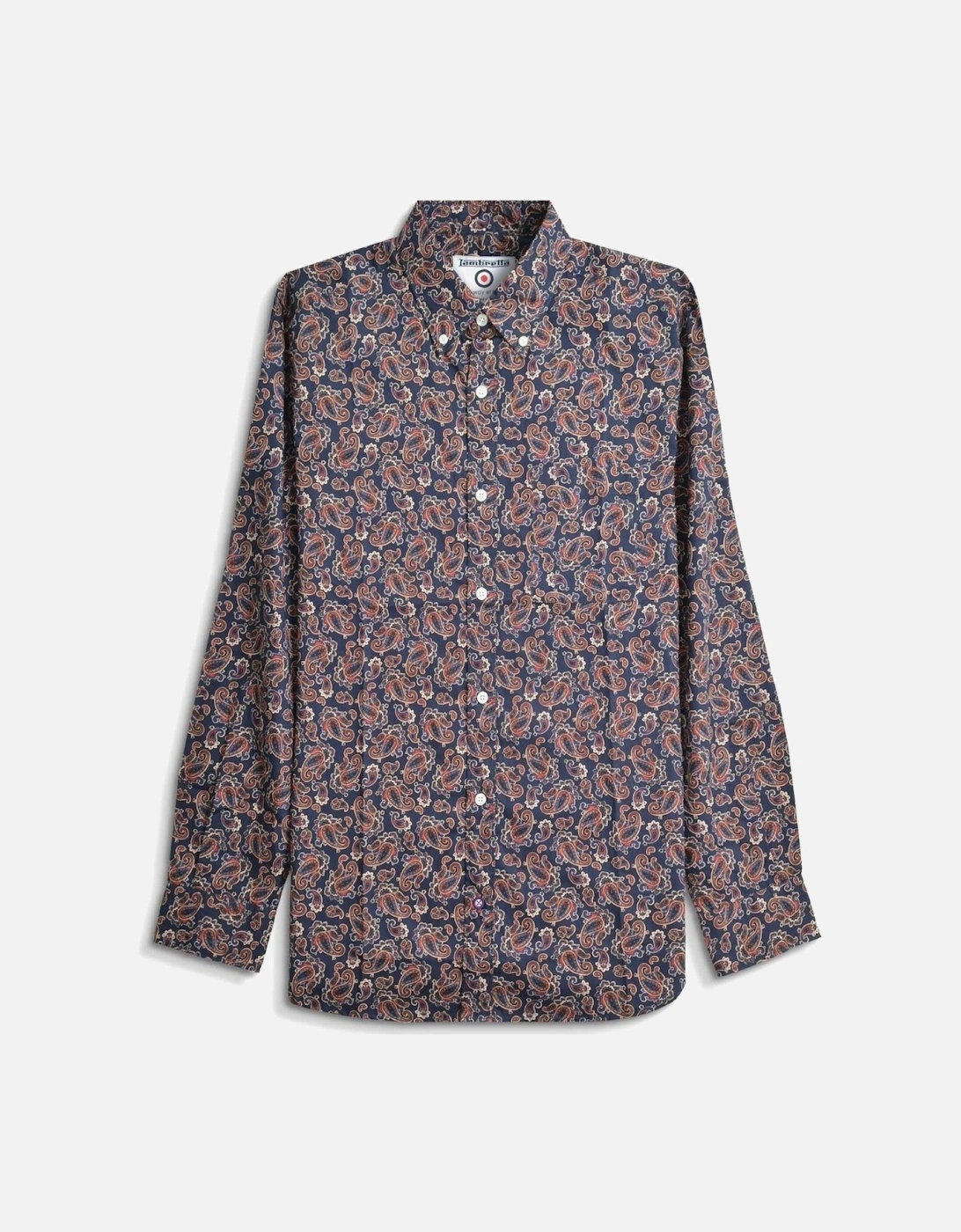 Mens Paisley Print Long Sleeve Shirt, 2 of 1