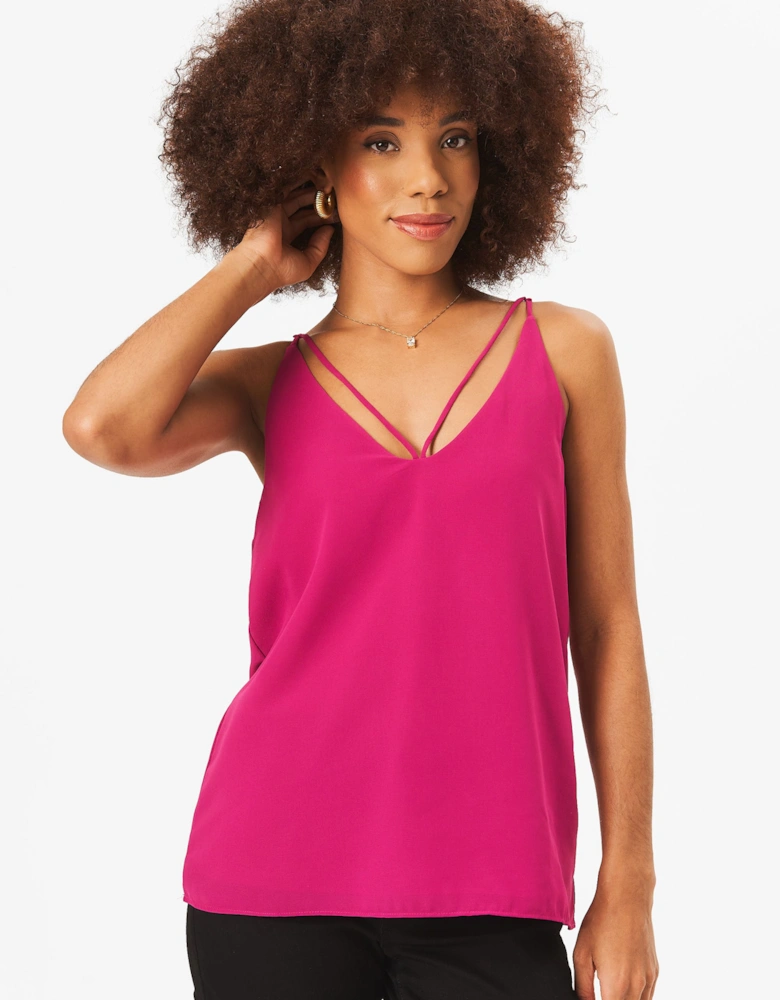 Fuchsia Plain Strappy Cami Top