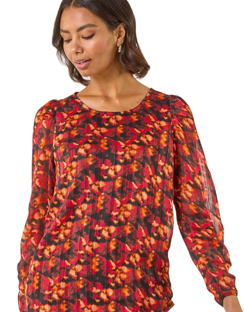 Blurred Satin Stripe Top