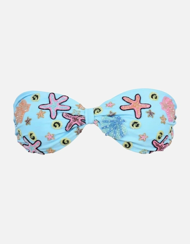 Quinn Clasp Closure Blue Bikini Top