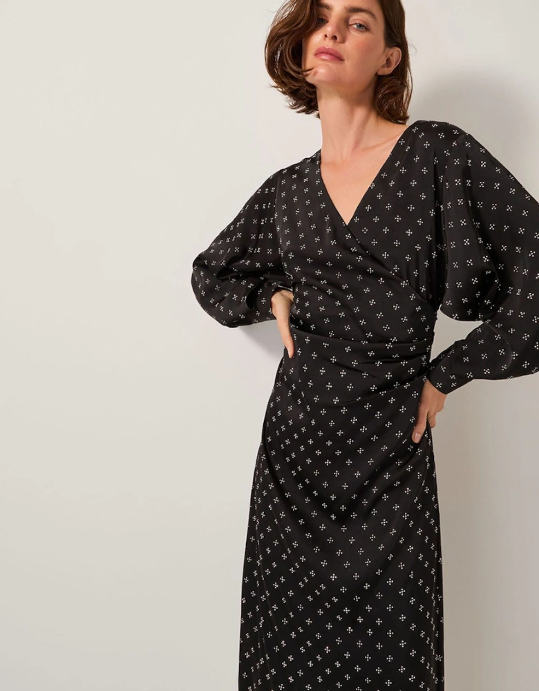 Margo Hotfix Midi Tea Dress Black