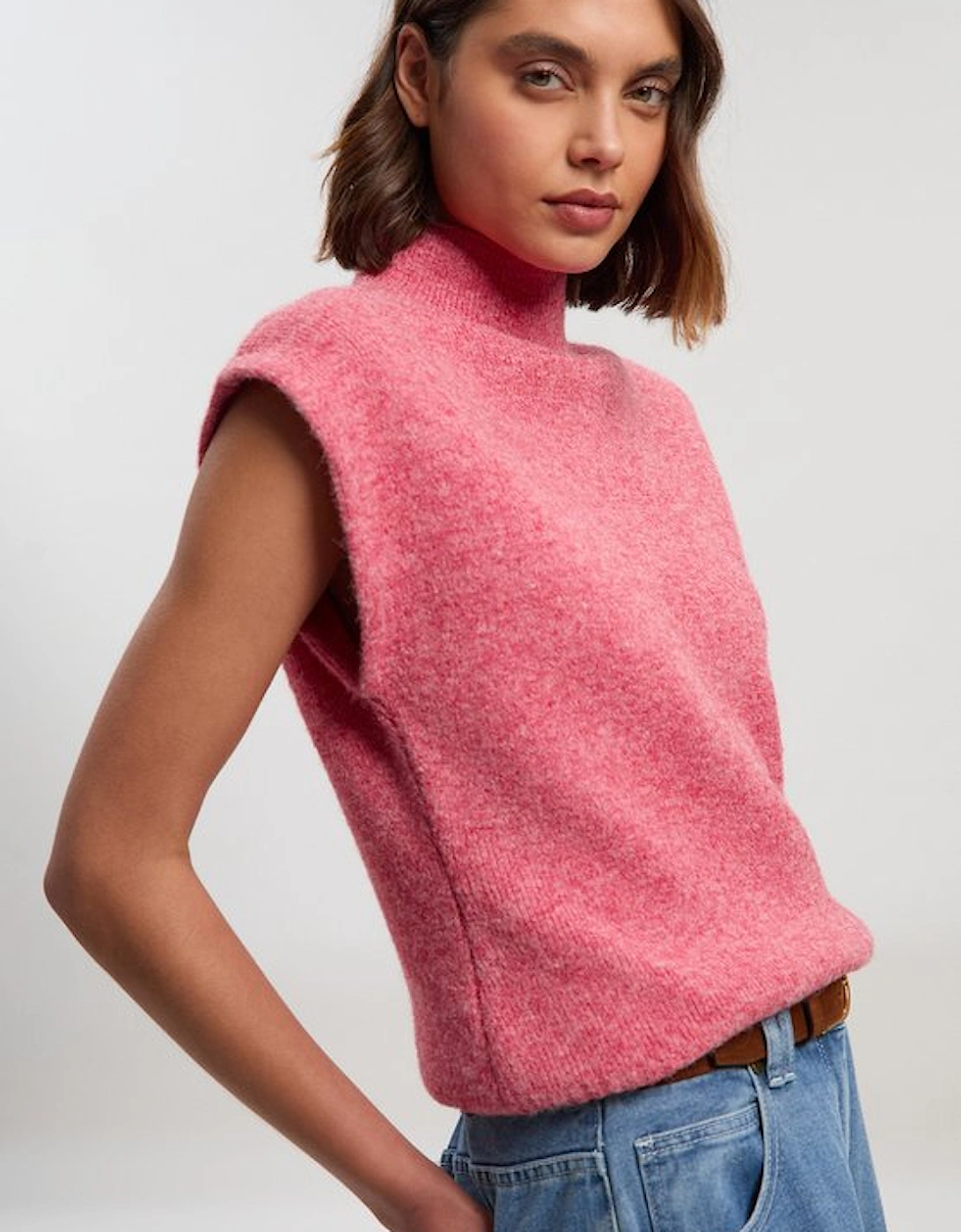 Wool Blend Cosy Knit Sleeveless Tank Top