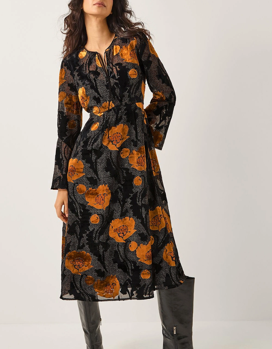 Reese Devor? Polka Dot Midi Dress Black, 2 of 1