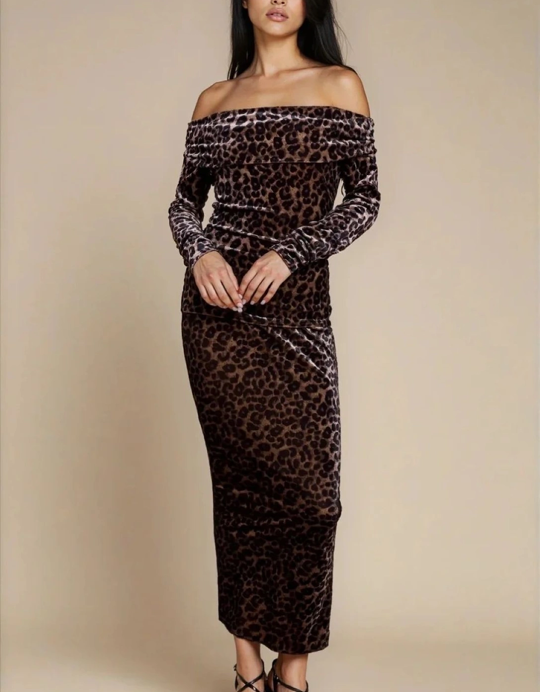 Leopard Print Velvet Midaxi Skirt, 2 of 1