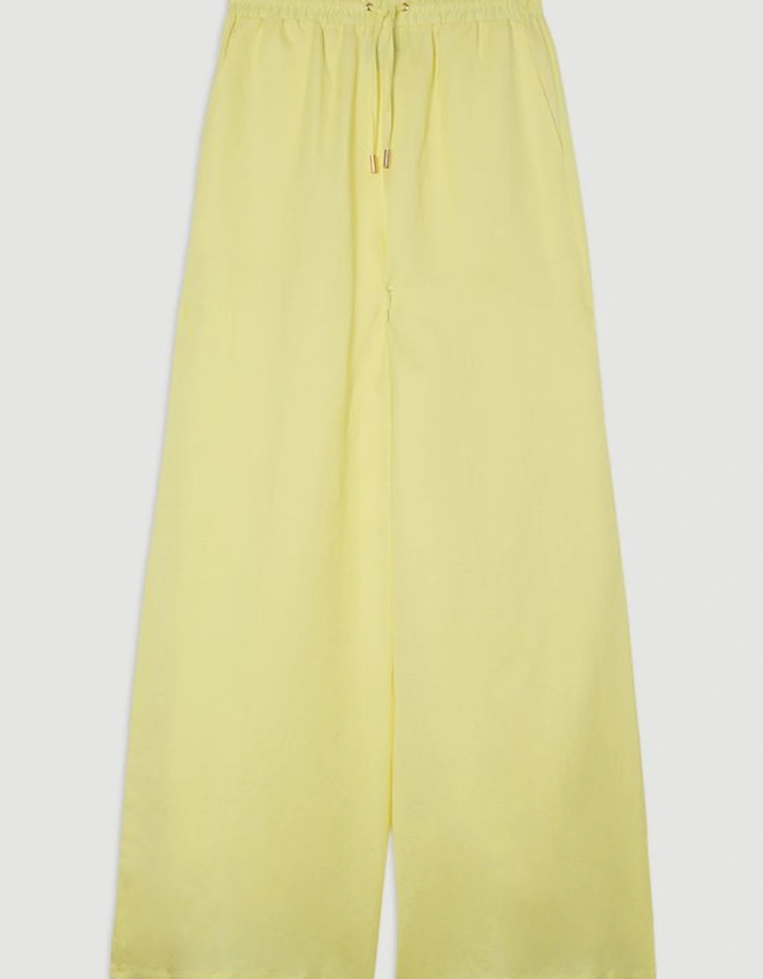 Viscose Linen Tie Waist Woven Trouser