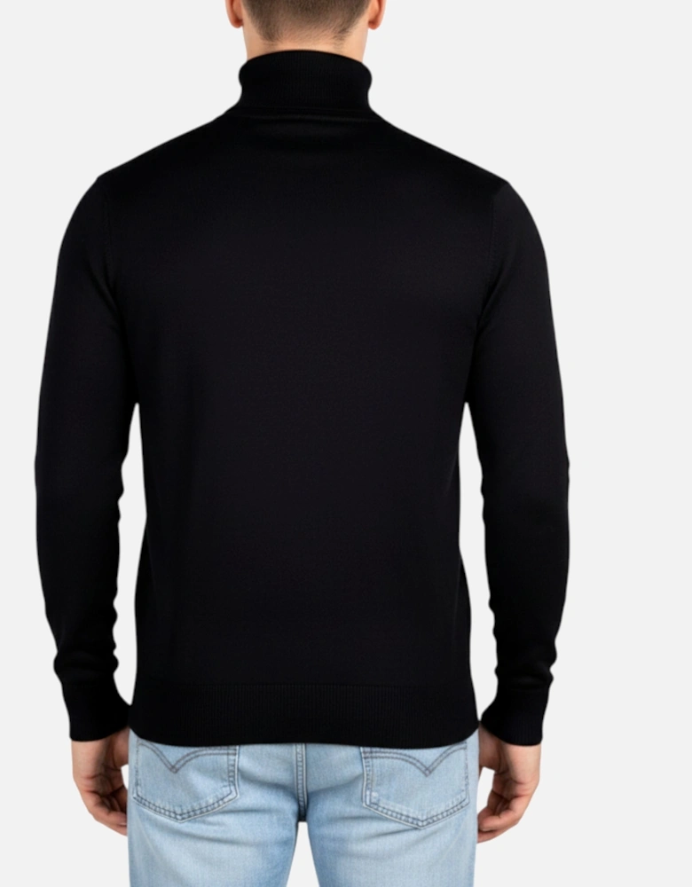 Mens Jumper Turtle Neck Stretch Skinny Fit