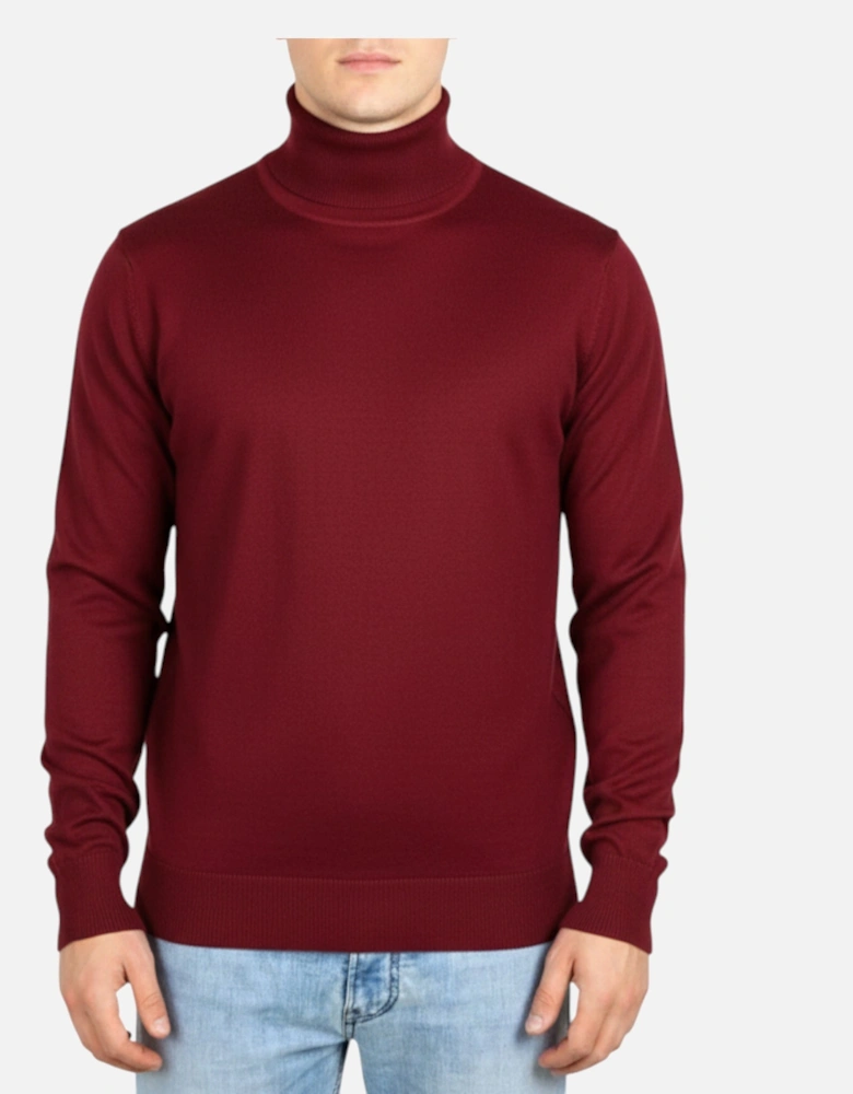 Mens Jumper Turtle Neck Stretch Skinny Fit