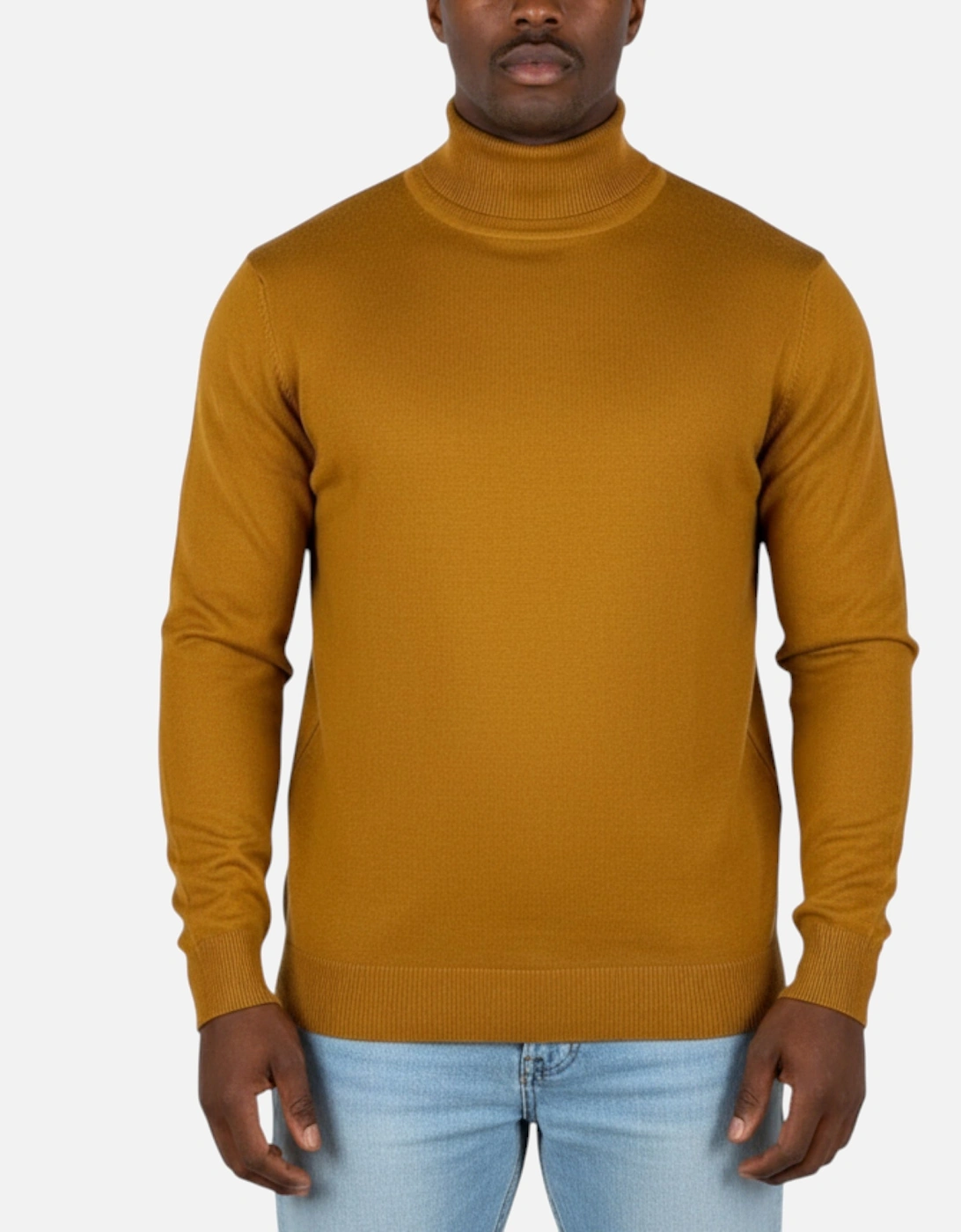 Mens Jumper Turtle Neck Stretch Skinny Fit, 3 of 2