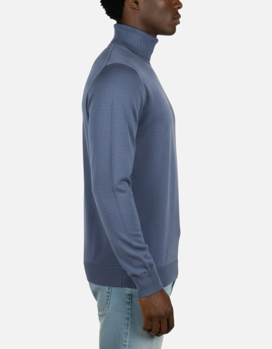 Mens Jumper Turtle Neck Stretch Skinny Fit