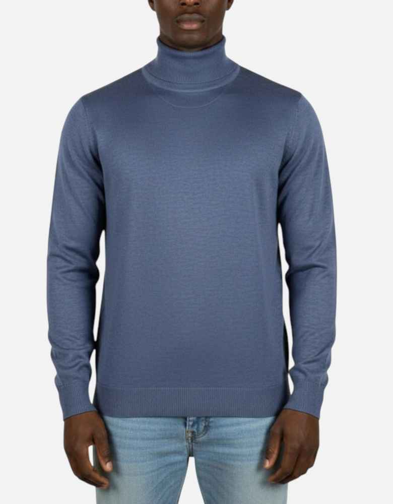 Mens Jumper Turtle Neck Stretch Skinny Fit