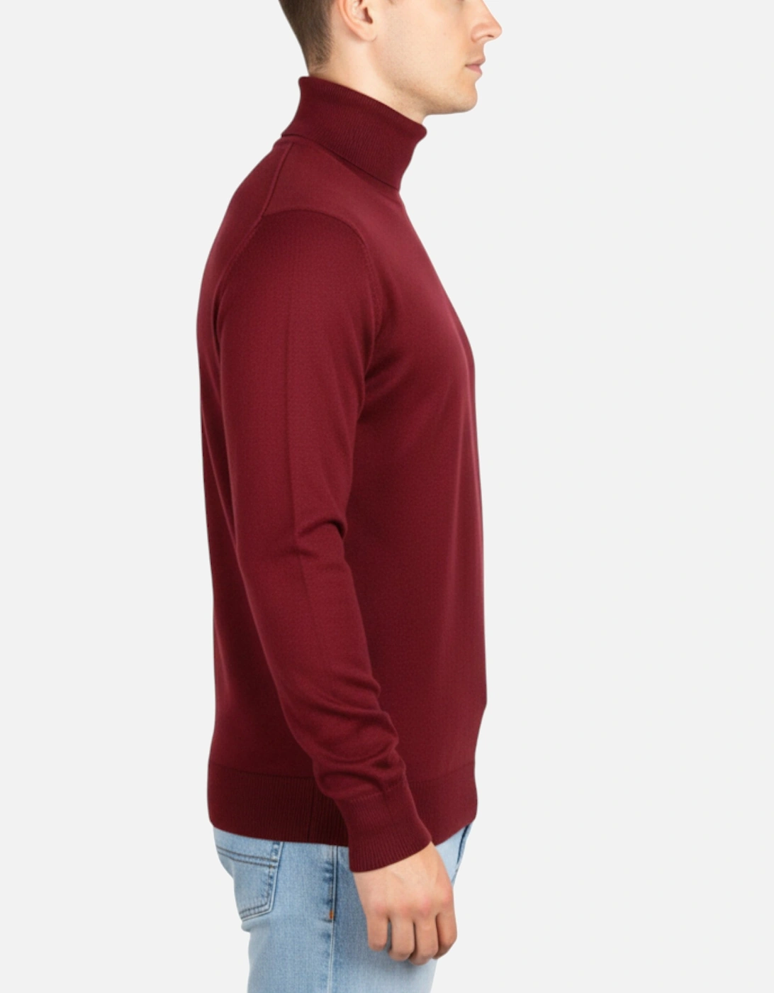 Mens Jumper Turtle Neck Stretch Skinny Fit