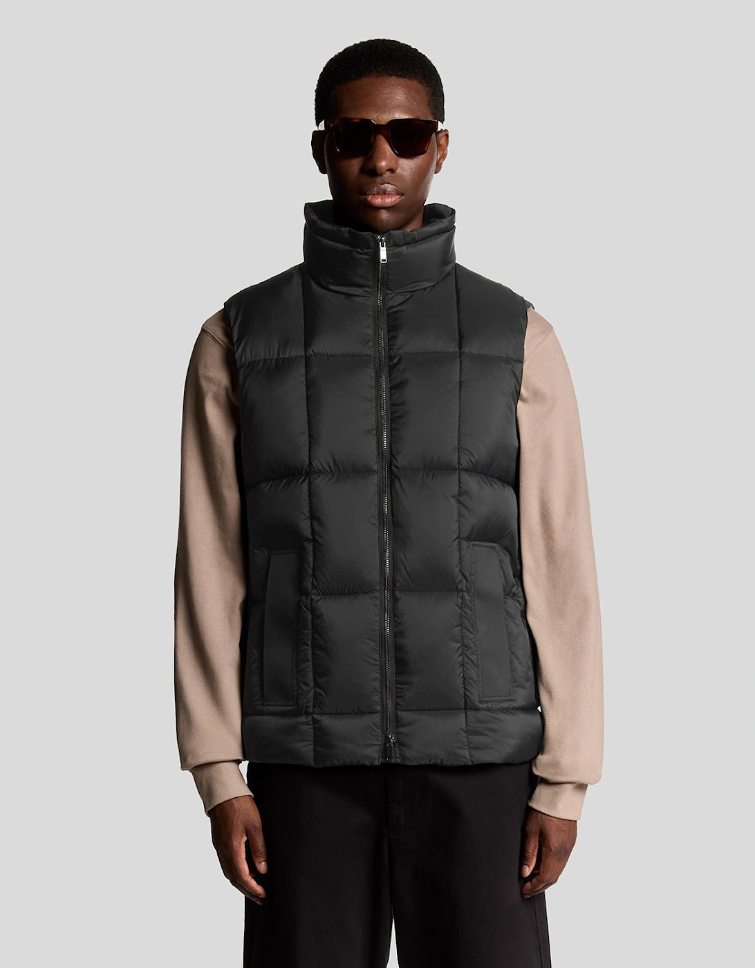 Lyle And Scott Men's Black Square Cocoon Puffer Gilet - : 44/Regular Xxl