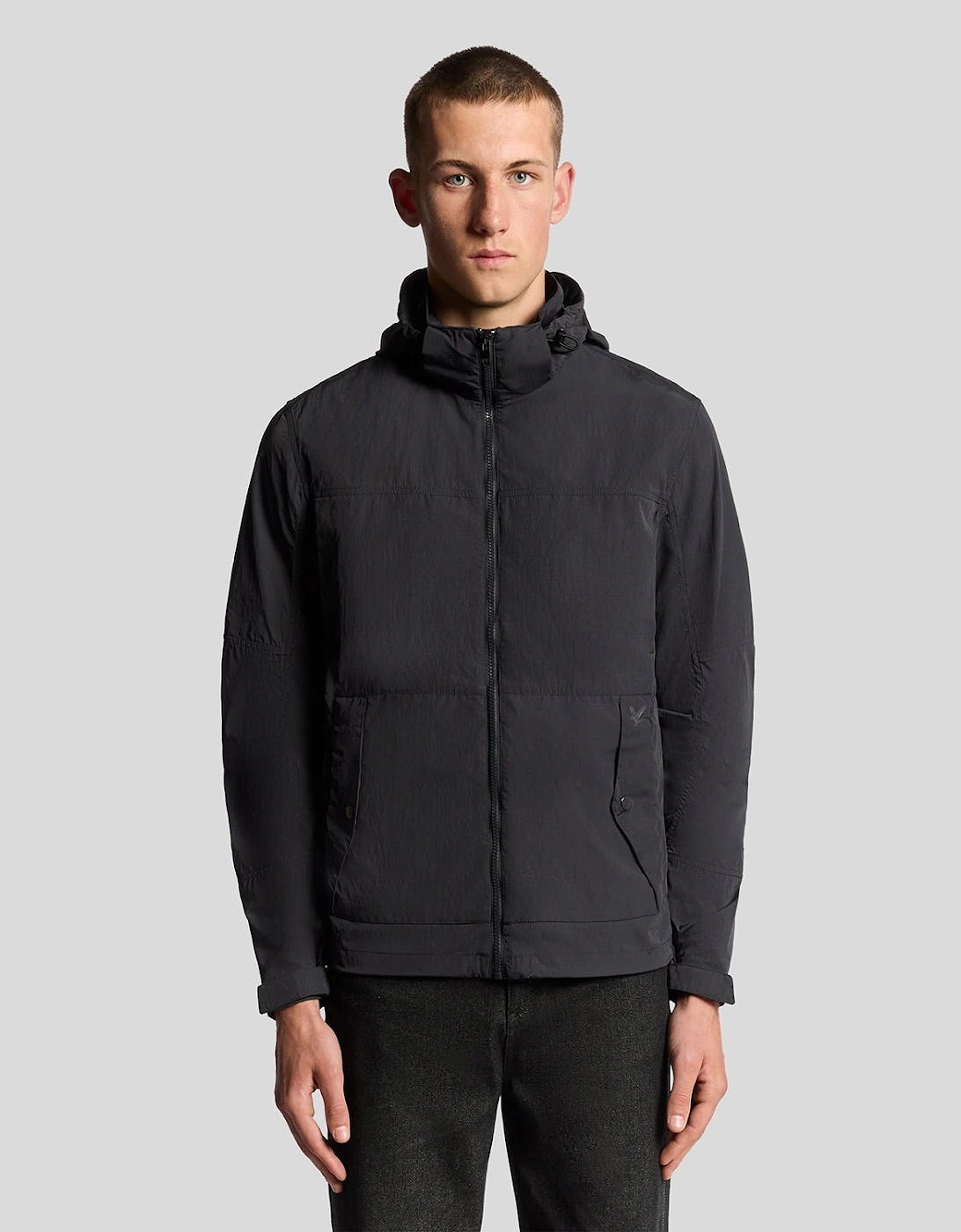 Lyle And Scott Men's Water Resistant Packaway Jacket - Black - Size: 38/Regular
