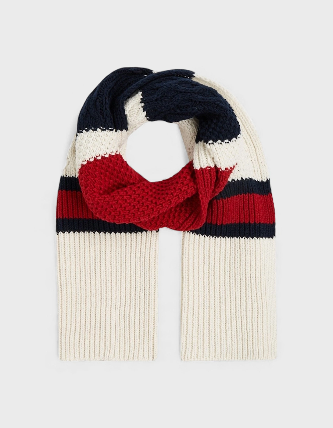Tommy Hilfiger Men's White Cotton Cashmere Scarf