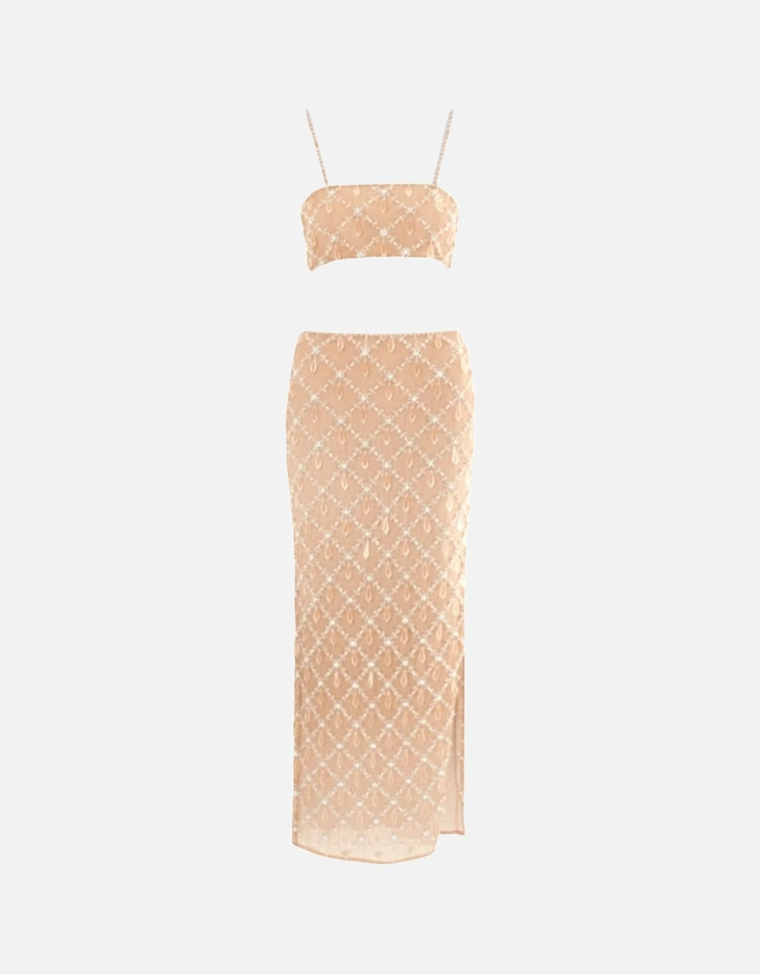 Calliope Luxury Crystal Co-Ord Top Nude