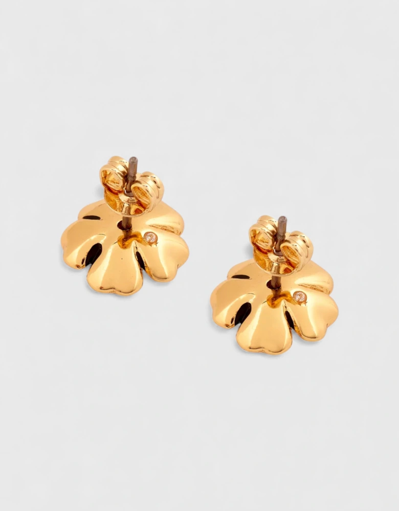 Signature Tea Rose Stud Earrings Metal