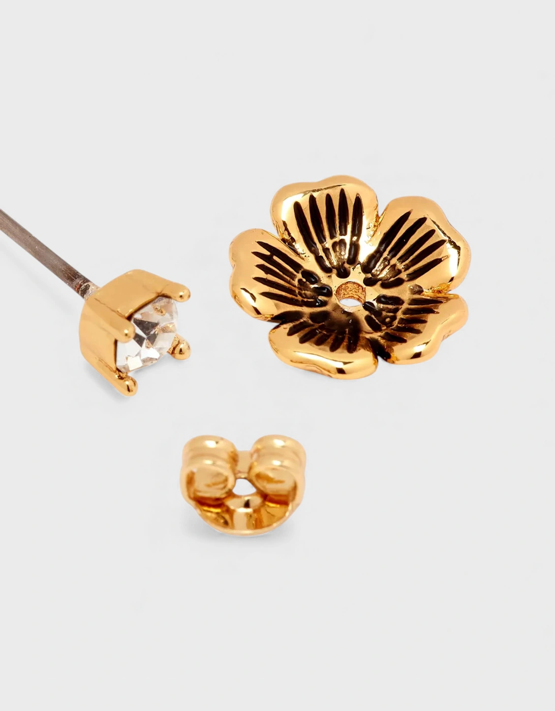 Signature Tea Rose Stud Earrings Metal