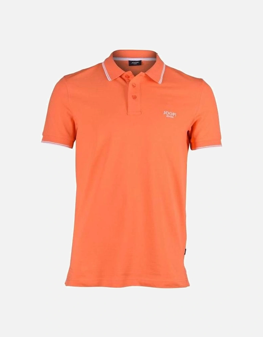Joop! Jeans Contrast Collar Cotton Jersey Polo Shirt, Orange/white, 5 of 4