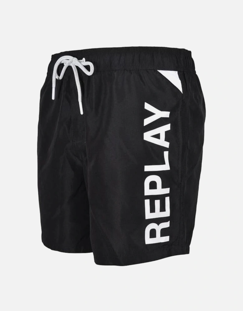 Side Logo Swim Shorts, Black