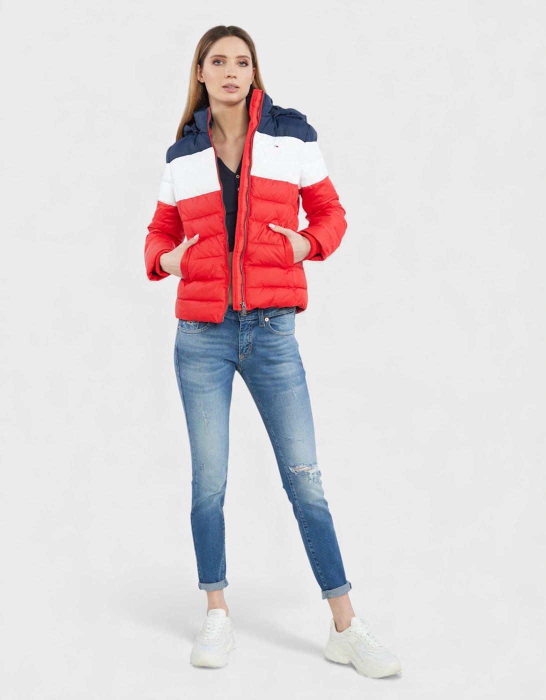 Colourblock Jacket Red Navy