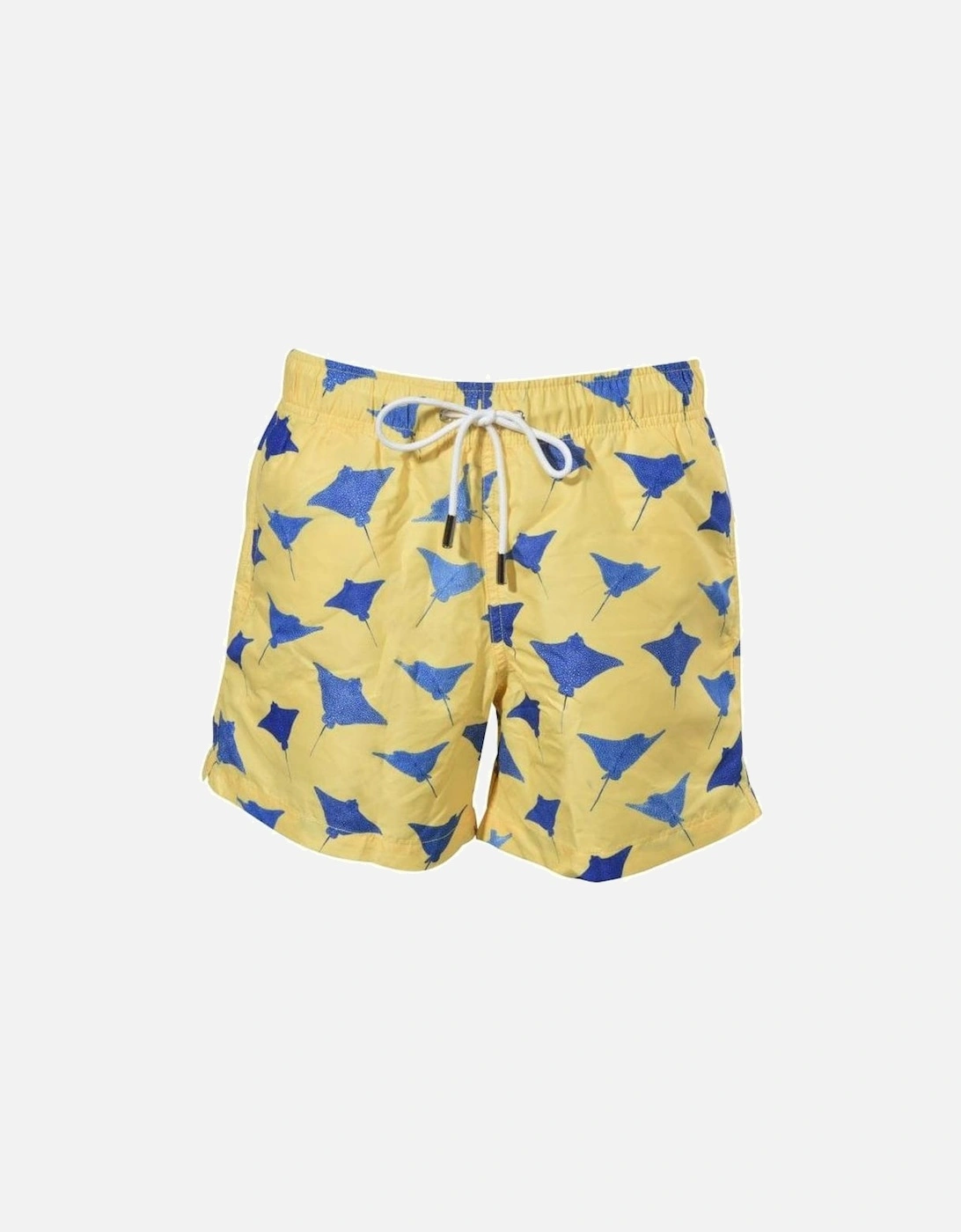 Swimming Rays Swim Shorts, Sun Yellow w/navy, 5 of 4