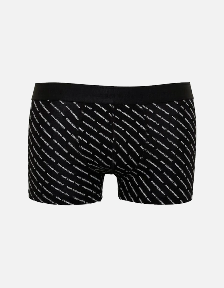 Repeat Logo Print Boxer Trunk, Black