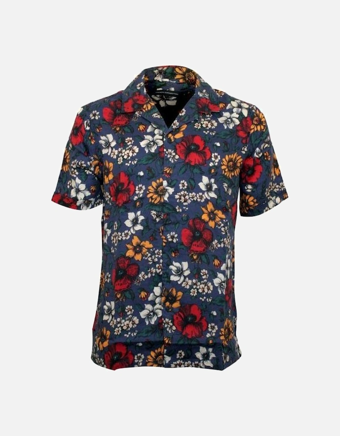 Floral Print Short-Sleeve Shirt, Bijou Blue, 4 of 3