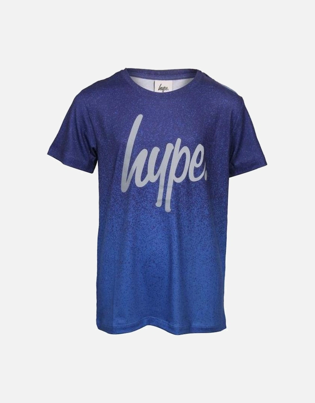 Boys Speckle Fade Crew-Neck T-Shirt, Blue, 5 of 4