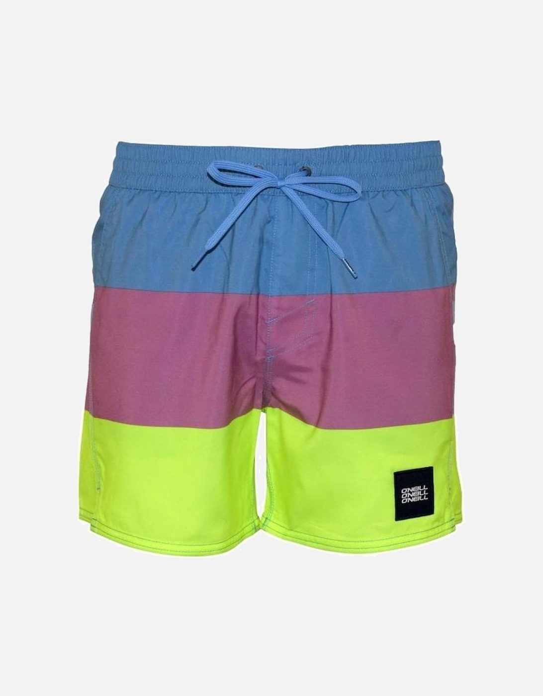 Vert Horizon Block Stripes Swim Shorts, Blue/pink, 7 of 6
