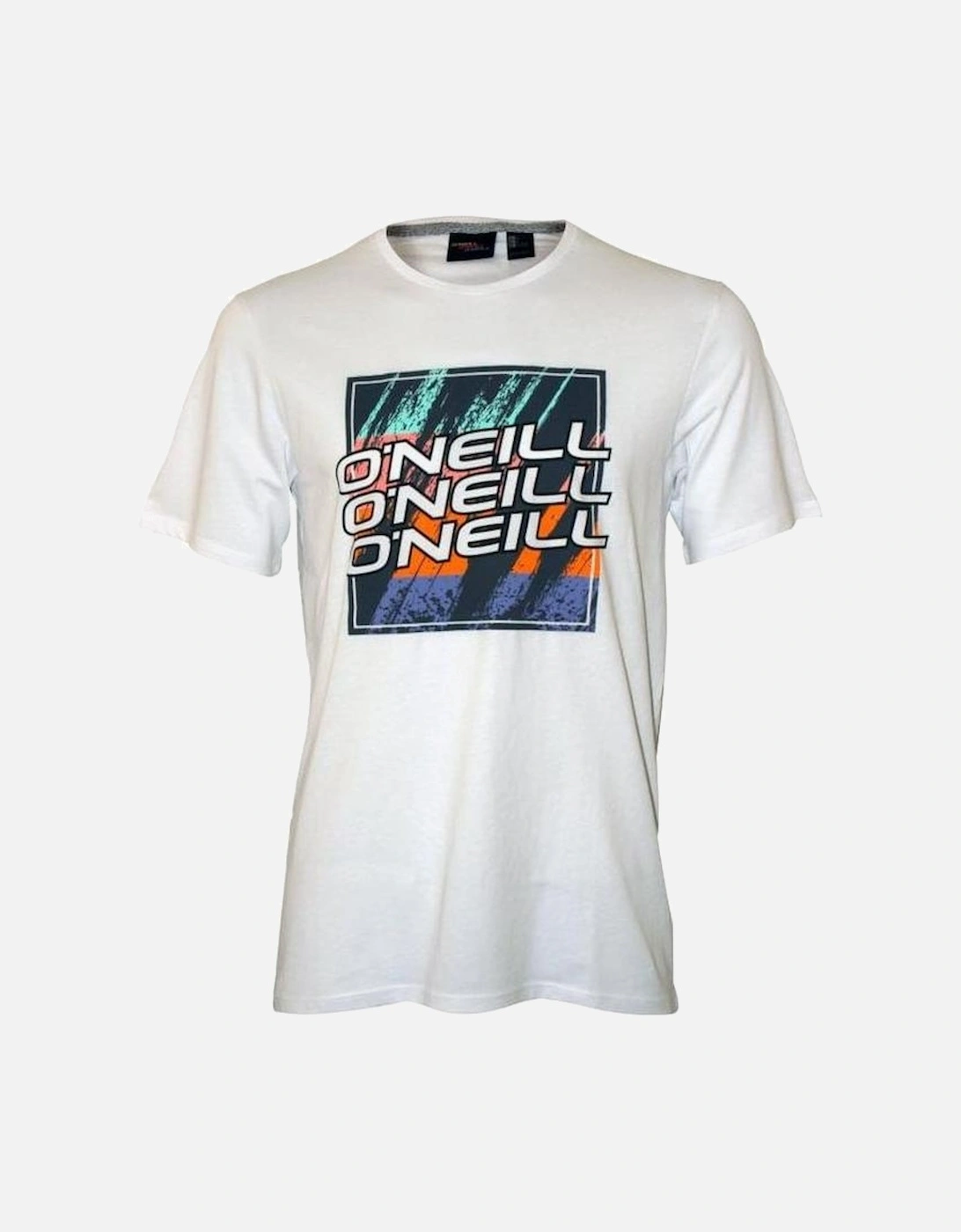 Triple Logo Block Crew-Neck T-Shirt, Super White, 6 of 5