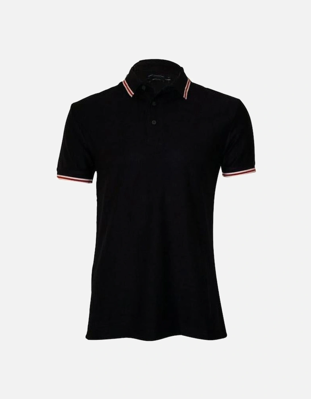 Textured Contrasting Stripe Polo Shirt, Navy, 4 of 3