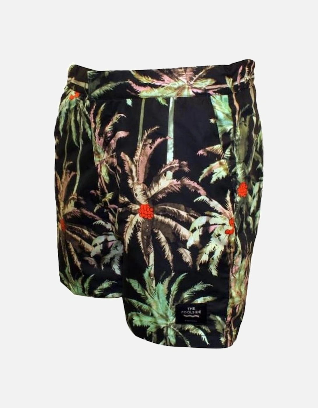 Allover Palm Print "Pool Side" Swim Shorts, Black/green, 5 of 4