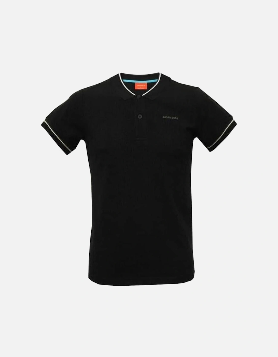 Trendy Sports Polo Shirt, Black with grey contrast, 2 of 1