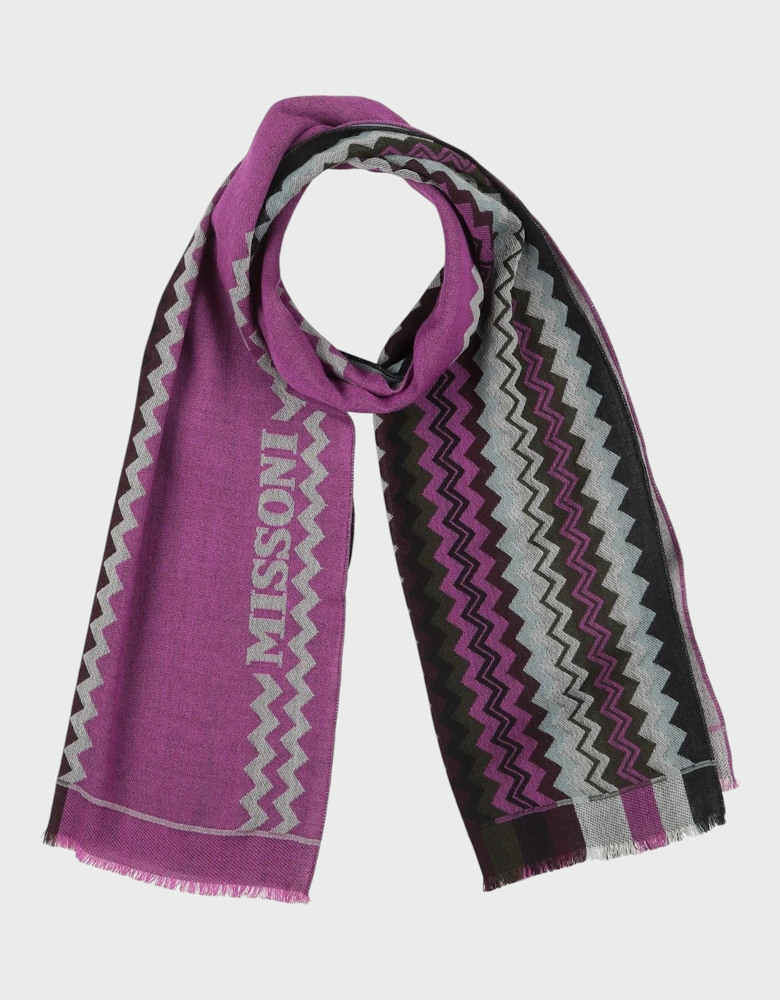Missoni Missoni Fuchsia Scarf Wool Purple - Navy